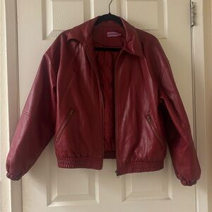 Edikted Deep Red Leather Jacket